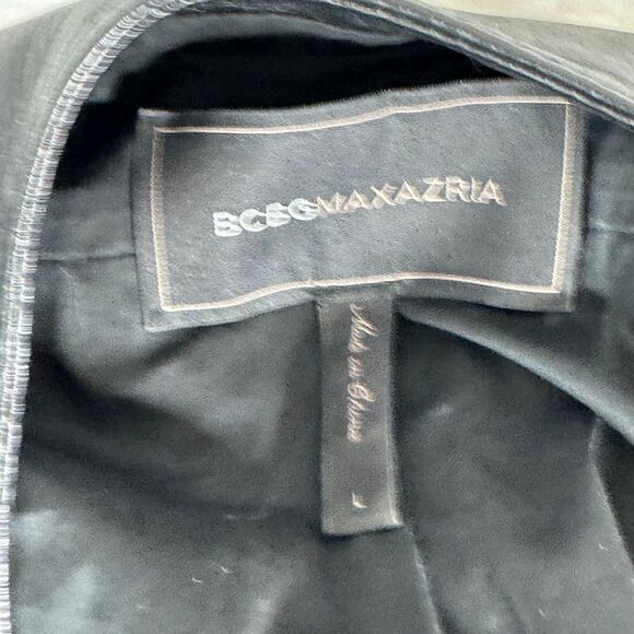 BCBG Max Azria Liu Black 100% Lamb Leather Zip Front Fitted Moto Vest Sz… - Picture 9 of 12